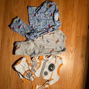 Three sets of pajamas